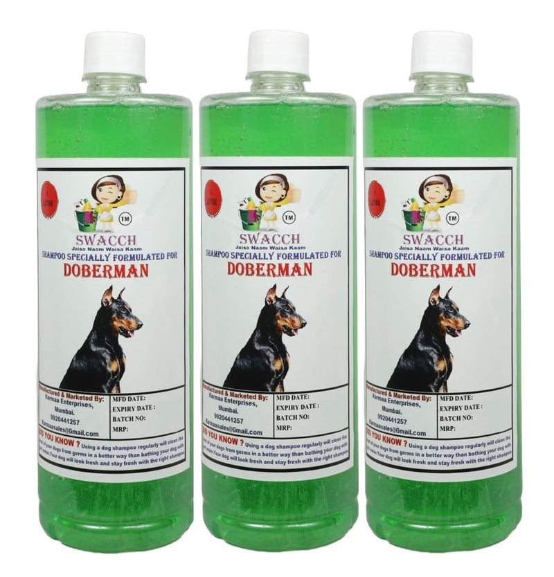 swacch Pet Shampoo | Puppy Safe Shampoo | PH Balanced | Ditch to Itch for Doberman Dog Shampoo 3 Litre (Neem Alovera) + Goofy Ball Chew Toy Combo Pack - Image 2