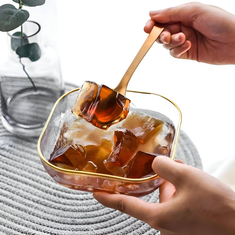 Stylish Square Glass Dishes Set-7 Pieces versatile offering set, decorated with bubble effect details, suitable for salads, nuts and multi-use drinks - Image 3
