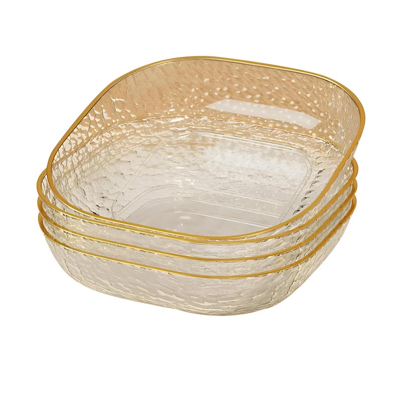 Stylish Square Glass Dishes Set-7 Pieces versatile offering set, decorated with bubble effect details, suitable for salads, nuts and multi-use drinks - Image 4