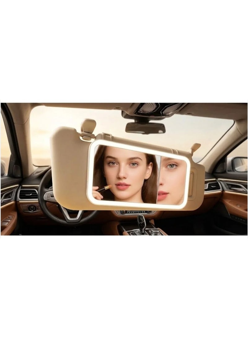 Car Sun Visor Makeup Mirror with LED Lights and 5X Magnification Rechargeable Sunshade Cosmetic Mirror Vanity Mirror for Vehicle - Image 4