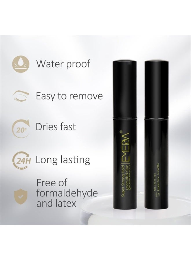 Professional Latex Free Eyelash Glue Super Strong Hold False Eyelash Glue Waterproof Black Lashes Glue Best Strip Eyelash Adhesive Eyes Lash Adhesive