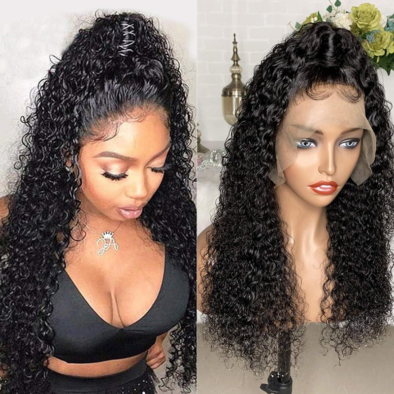 Venice Human Hair Wigs for Black Women Virgin Curly Full Lace Wig Short Lace Frontal Pre Plucked with Baby Hair 16inch 13X6 lace front wig 150 density
