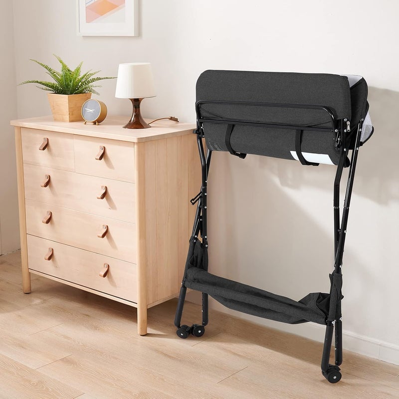 Infant Changing Table with Changing Pad, Changing Table Portable Pad Nursery Furniture Baby Changing Station, Dark - Image 5