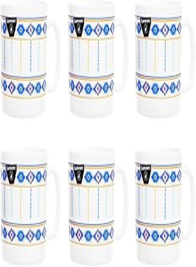Luminarc Luminarc Essence Ashri High Quality Printed Arcopal Mug Set of 6 Pieces 320 ml - White 