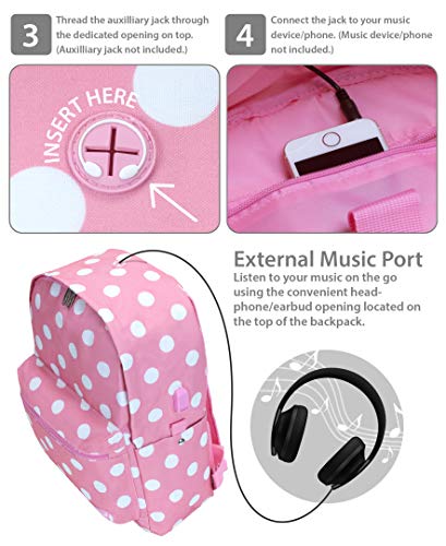 Rockland Classic Laptop Backpack, Pinkdot, Large - Image 5