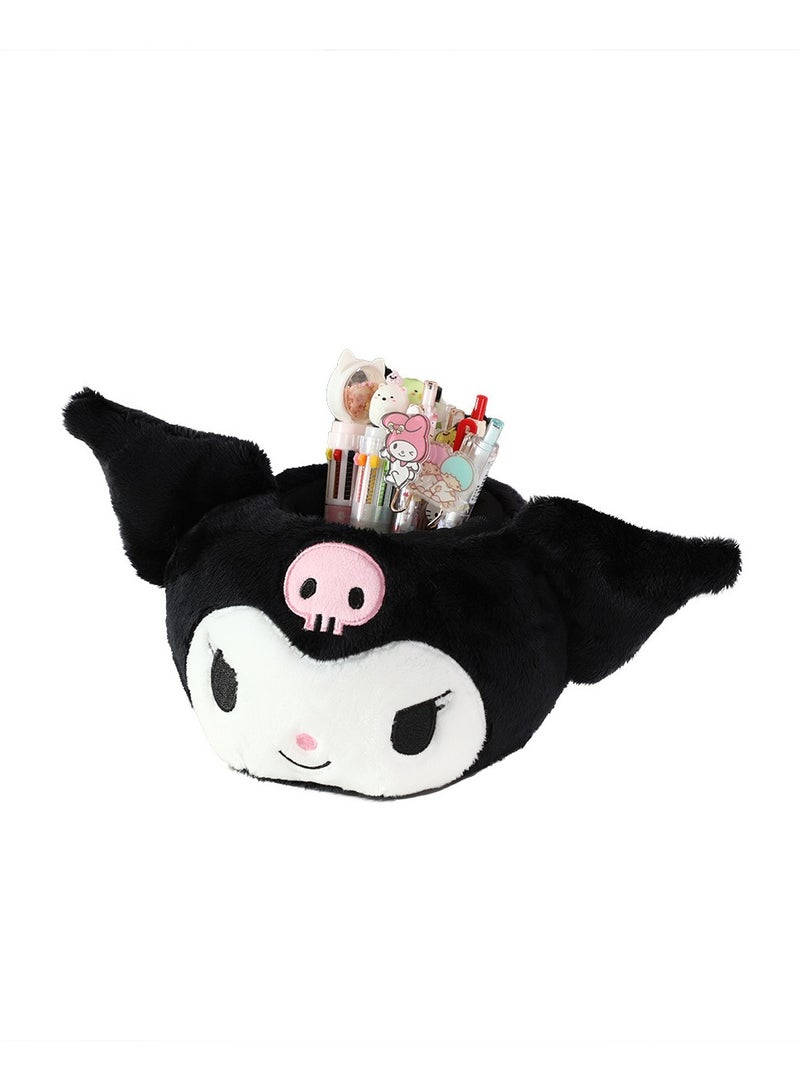 general Kuromi cartoon plush pen holder student stationery storage bucket cute creative desktop ornament office multi-functional organizer box - Image 2