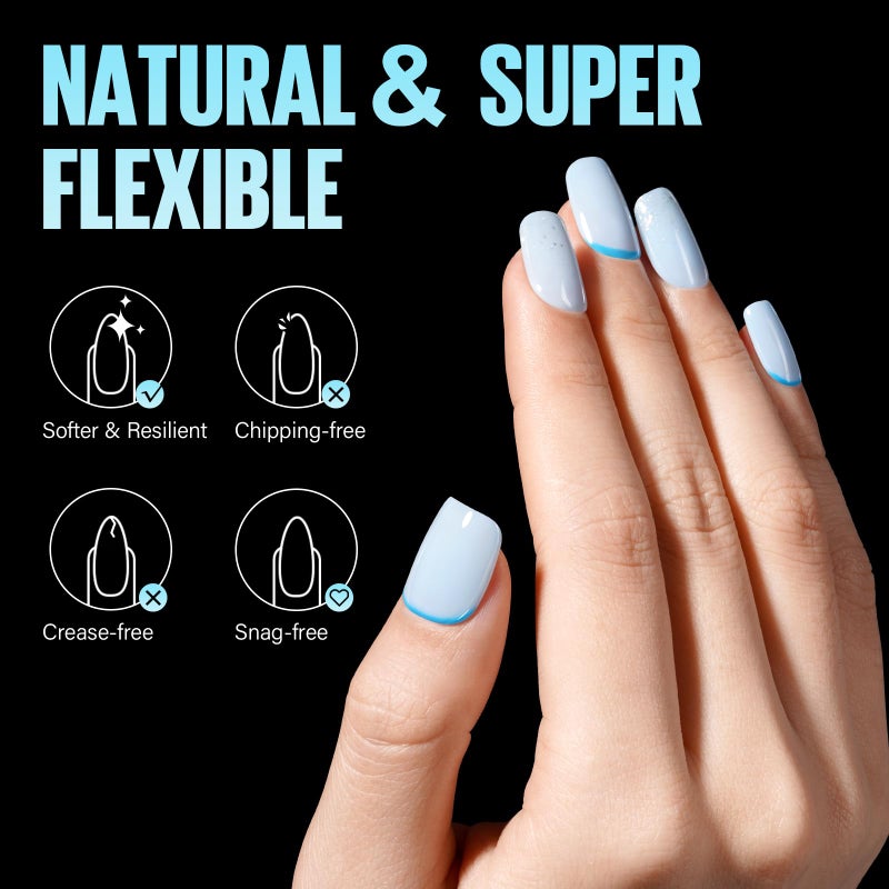 TOMICCA Extra Short Square Nail Tips,15 Sizes 240Pcs Squoval Fake Nails Half Matte Acrylic Gel Nail Tips Full Cover False Nails for Nail Extension Home DIY Salon - Image 3