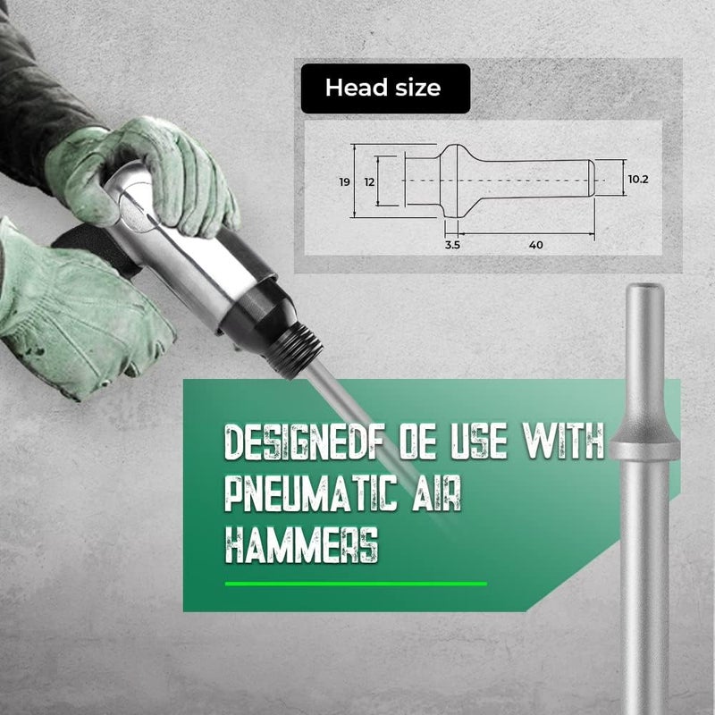 Monkey King Bar MonkeyKingBar-Pneumatic Chisel 3/8"x18" Point Tip Round Taper Punch and Air Cold Chisel, 0.401 Inch Shank Air Tool Suitable for Air Hammer - Image 4