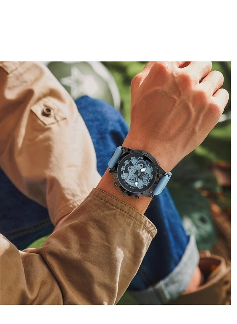 Dickies ساعة رياضية للطلاب للرجال متعددة الوظائف بألوان متباينة - Image 4