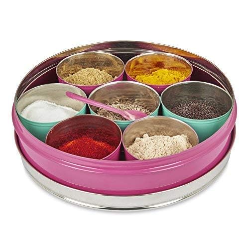 Elan SPICE BOX, 7 compartments, Stainless Steel (Rubine Pink) - Image 3