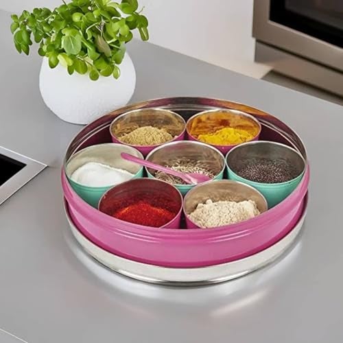 Elan SPICE BOX, 7 compartments, Stainless Steel (Rubine Pink) - Image 2