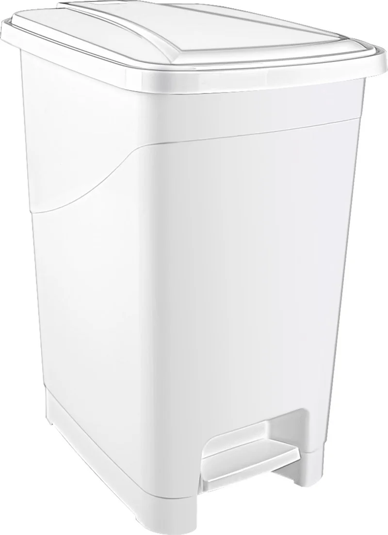 5 دي ام 15 Lt Slim Pedal Plastic Dustbin White Color