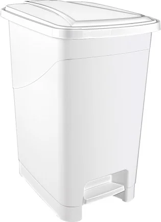 5 دي ام 15 Lt Slim Pedal Plastic Dustbin White Color