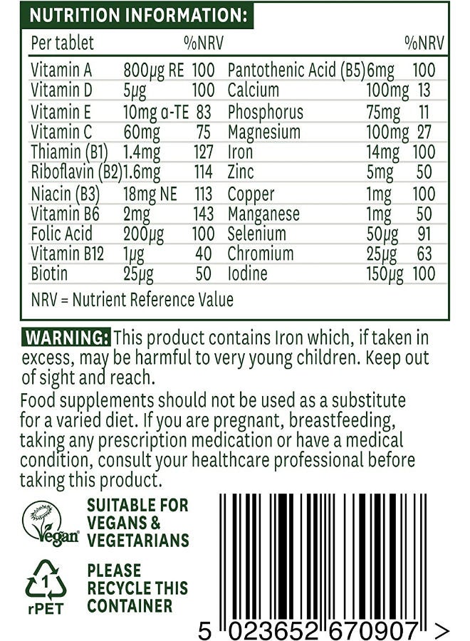 Natures Aid A-Z One-A-day Complete Multivitamins and Minerals - 90 Tablets - Image 2