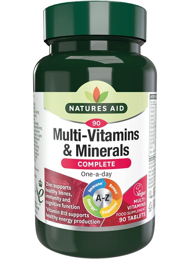 Natures Aid A-Z One-A-day Complete Multivitamins and Minerals - 90 Tablets - Image 1