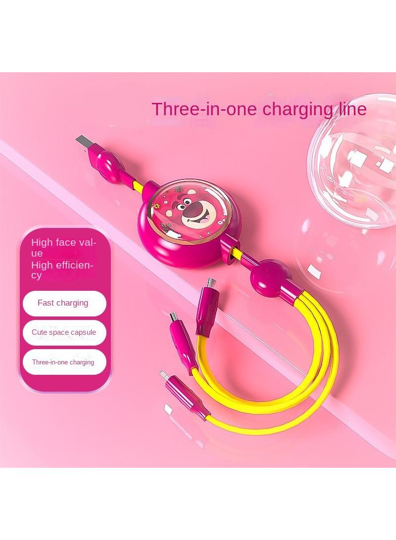 Y&D Fast Charging Three In One Portable Storage Data Cable - Image 3