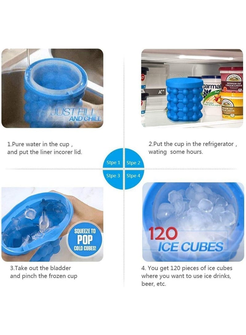 2-in-1 Silicone Ice Cube Maker Genie with Cylindrical Bubble Design – Space Saving Ice Bucket and Ice Tray with Airtight Lid for Iced Coffee, Cocktails and Cold Drinks - Image 5