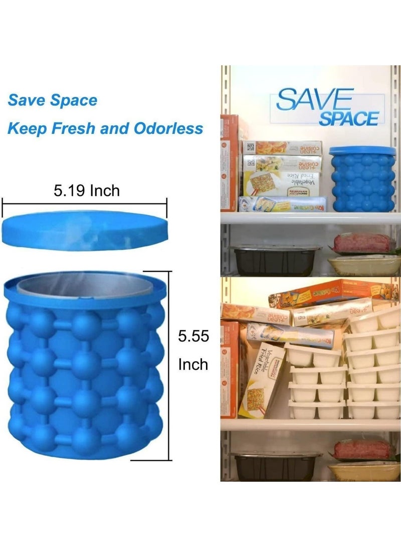2-in-1 Silicone Ice Cube Maker Genie with Cylindrical Bubble Design – Space Saving Ice Bucket and Ice Tray with Airtight Lid for Iced Coffee, Cocktails and Cold Drinks - Image 4