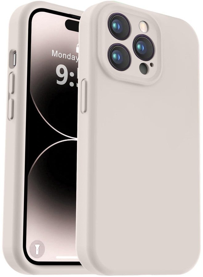 Vooii Compatible with iPhone 14 Pro Case, Liquid Silicone Upgrade [Camera Protection] [Soft Anti-Scratch Microfiber Lining] Shockproof Phone Case for iPhone 14 Pro 6.1 inch - Stone - Image 1