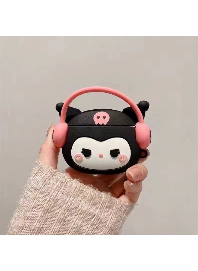 غطاء الحالة لطيف متوافق مع AirPods 4 مع سلاسل المفاتيح,مضحك فريد من نوعه 3D ناعم السيليكون مقاومة للصدمات غطاء حالة الجلد الوقائي لـ AirPod 4 حالة,دعم الشحن اللاسلكي-سماعات الرأس الشيطان - Image 4