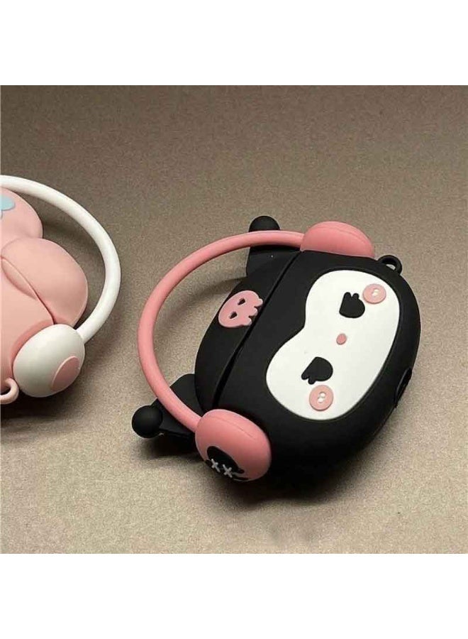 غطاء الحالة لطيف متوافق مع AirPods 4 مع سلاسل المفاتيح,مضحك فريد من نوعه 3D ناعم السيليكون مقاومة للصدمات غطاء حالة الجلد الوقائي لـ AirPod 4 حالة,دعم الشحن اللاسلكي-سماعات الرأس الشيطان - Image 3