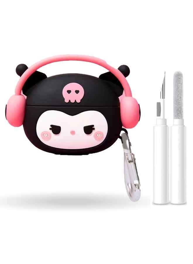 غطاء الحالة لطيف متوافق مع AirPods 4 مع سلاسل المفاتيح,مضحك فريد من نوعه 3D ناعم السيليكون مقاومة للصدمات غطاء حالة الجلد الوقائي لـ AirPod 4 حالة,دعم الشحن اللاسلكي-سماعات الرأس الشيطان - Image 1