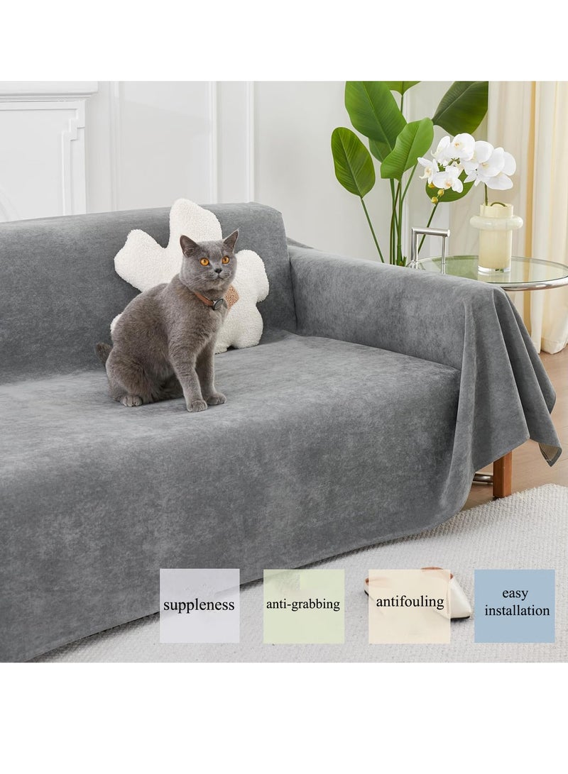 مارلا مول غطاء أريكة على الطراز البوهيمي، مناسب لغطاء الأريكة الزاوية (على شكل حرف L)، غطاء أريكة قابل للغسل، ناعم، مسامي، عالمي لجميع المواسم، مقاوم للماء، مضاد للخدش ومضاد للغبار. (رمادي، الطول: 260 × العرض: 180 سم) - Image 3