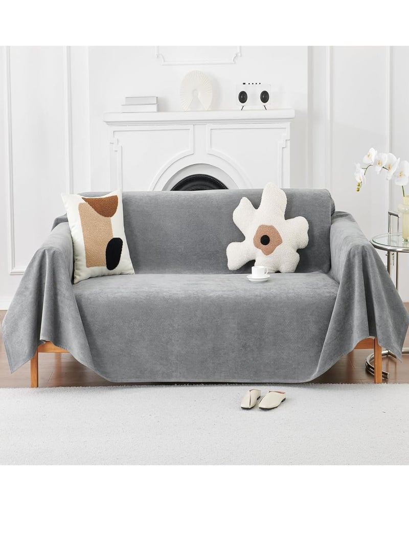مارلا مول غطاء أريكة على الطراز البوهيمي، مناسب لغطاء الأريكة الزاوية (على شكل حرف L)، غطاء أريكة قابل للغسل، ناعم، مسامي، عالمي لجميع المواسم، مقاوم للماء، مضاد للخدش ومضاد للغبار. (رمادي، الطول: 260 × العرض: 180 سم) - Image 4