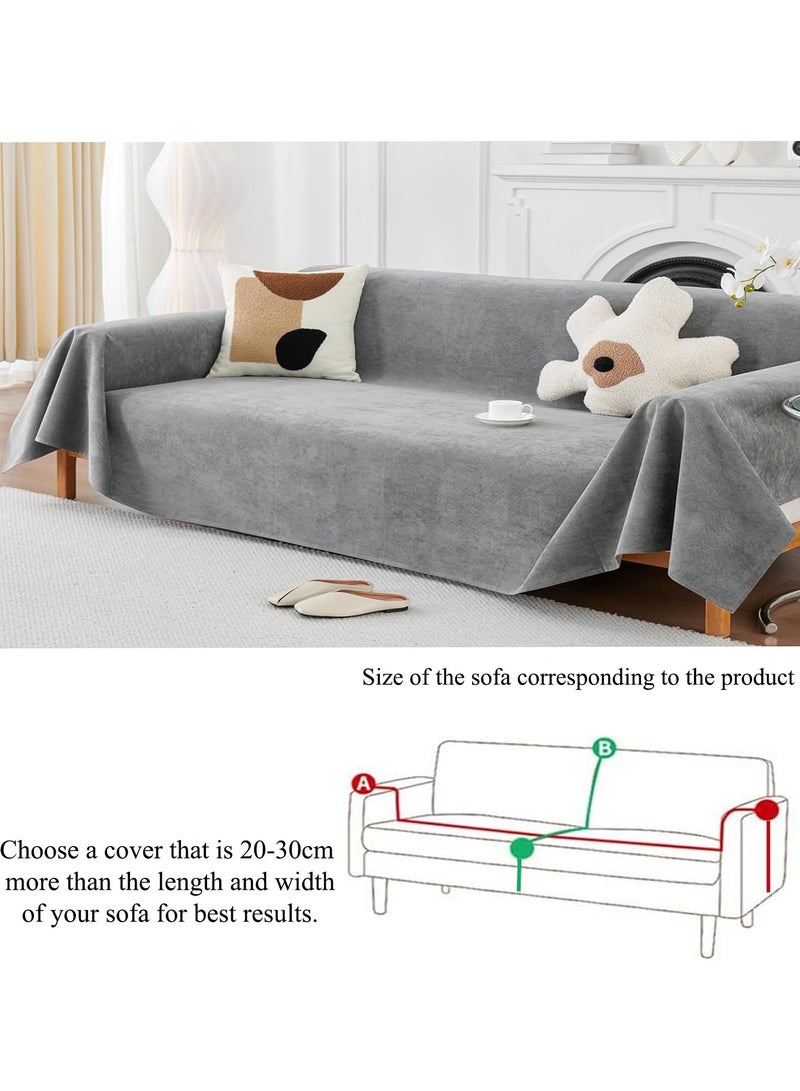 مارلا مول غطاء أريكة على الطراز البوهيمي، مناسب لغطاء الأريكة الزاوية (على شكل حرف L)، غطاء أريكة قابل للغسل، ناعم، مسامي، عالمي لجميع المواسم، مقاوم للماء، مضاد للخدش ومضاد للغبار. (رمادي، الطول: 260 × العرض: 180 سم) - Image 5