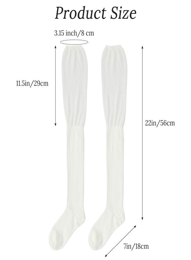 ValueBargain Thigh High Socks, Boot Socks for Women Knee High for Boots Casual Long Boot Stockings, Beige - Image 3
