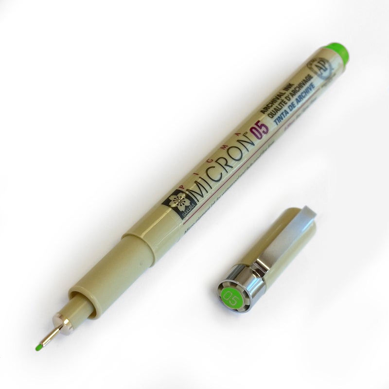 Sakura Pigma Micron Pigment Fineliners 05mm Fresh Green Pack of 3