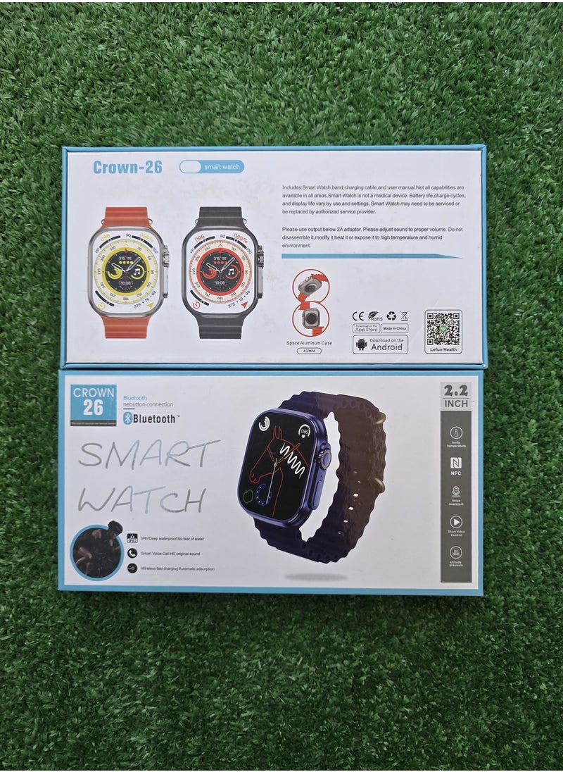 Crown - CROWN 26 Smart Watch provides comprehensive health and fitness monitoring, wireless communication and alerts, smart control of music and camera, smart analysis and tracking with GPS, and features such as weather forecast and accuracy reminder -GREEN - Image 1