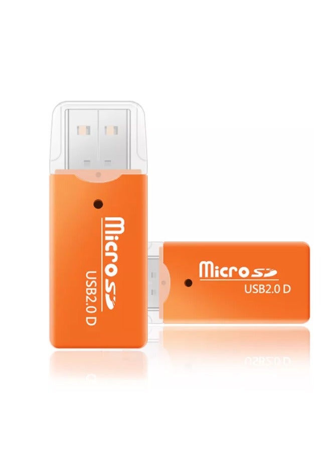 Taimi USB 2.0 MICRO SD HIGH SPEED MINI EXTERNAL TF MEMORY CARD READER ADAPTER Orange - Image 1