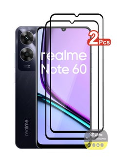 2 Pieces Realme Note 60 Screen Protector – Edge to Edge Tempered Glass Screen Protector, High Transparency, Delicate Touch, Anti-Explosion, Smooth Arc Edges, Easy Installation