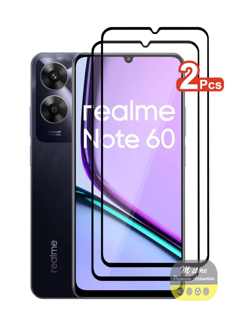 Generic - 2 Pieces Realme Note 60 Screen Protector – Edge to Edge Tempered Glass Screen Protector, High Transparency, Delicate Touch, Anti-Explosion, Smooth Arc Edges, Easy Installation - Image 1
