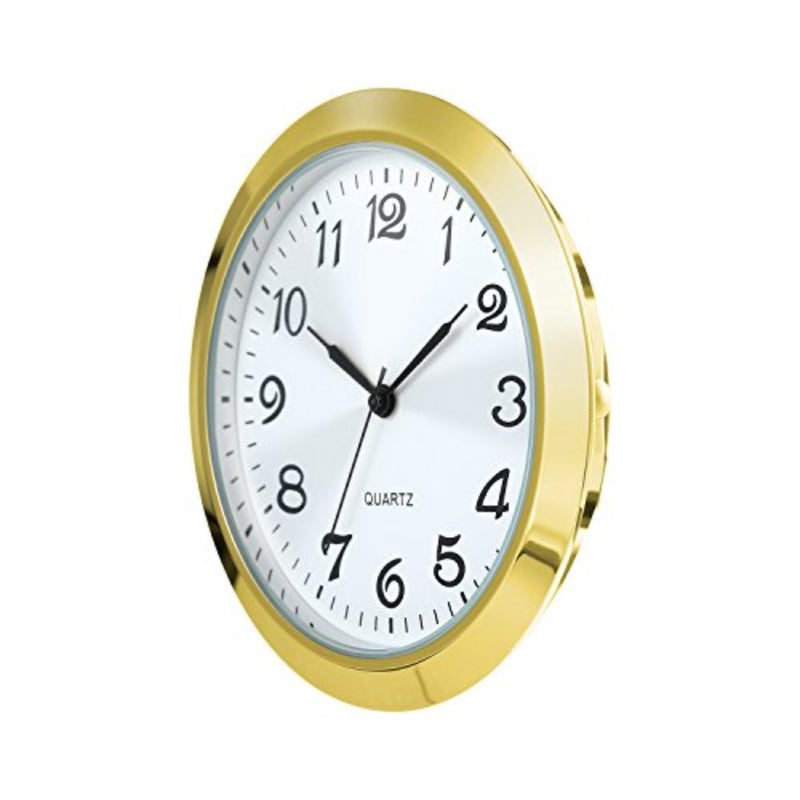 1.8 Inch 45 mm Round Quartz Clock Insert with Arabic Numerals Fit 1.6 Inch (40 mm) Diameter Hole (Gold Bezel) - Image 5