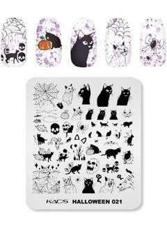 Nail Art Stamping Plates Halloween Style Evil Pumpkin Skull Ghost Spider Horror Theme Nail Art Design Template for Manicure DIY and Nail Salon Designs 021
