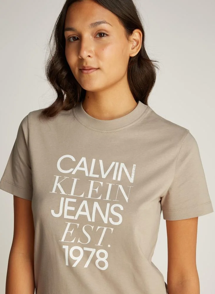 كالفن كلاين جينز Mixed Logo Regular Tee