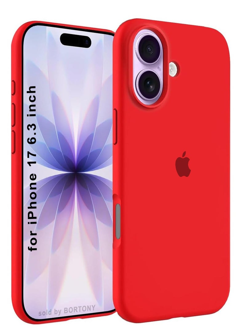 iPhone 17 Case Liquid Soft Silicone Slim iPhone 17 Cover with Inside Microfiber Lining Shockproof Protective Phone Case for iPhone 17 6.3 inch - Image 1