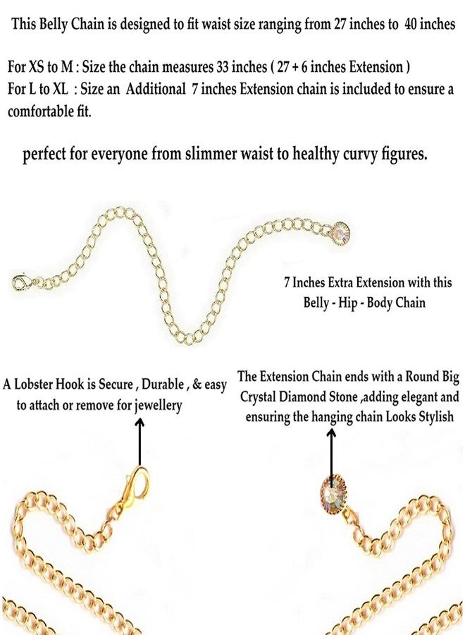 VAMA FASHIONS Gold Plated Adjustable Belly Body Chain Waist Hip Chains Kamarband Kamar karddhani Kamar bandh Saree Vaddanam for Girls & Women - Image 5
