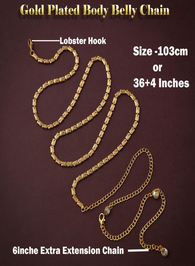 VAMA FASHIONS Gold Plated Adjustable Belly Body Chain Waist Hip Chains Kamarband Kamar karddhani Kamar bandh Saree Vaddanam for Girls & Women - Image 3