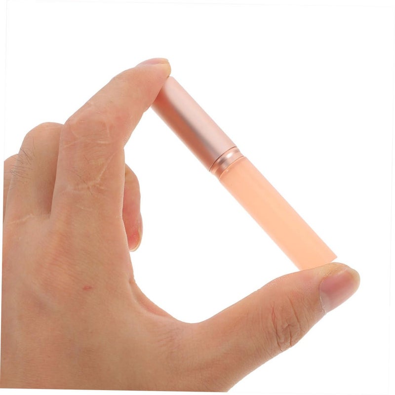 4pcs Pink Silicone Lip Brush with Lid Lipstick and Lip Gloss Applicator for Women Portable Reusable Makeup Tool and Concealer Application - Image 5