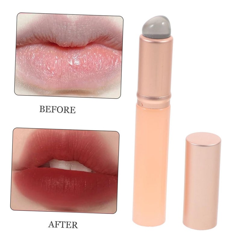 4pcs Pink Silicone Lip Brush with Lid Lipstick and Lip Gloss Applicator for Women Portable Reusable Makeup Tool and Concealer Application - Image 3