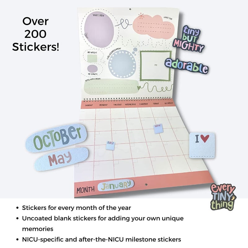 Every Tiny Thing My First Year  A NICU Baby Calendar with NICU Milestone Stickers to celebrate 365 days of precious memories starting in the Neonatal Intensive Care Unit 12x12 - Image 5