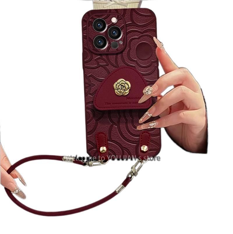 غطاء واقي | حماية من السقوط | حامل | مقاوم للصدمات لـ iPhone 16 / 16 Plus / 16 Pro / 16 Pro Max | أحمر - Image 3