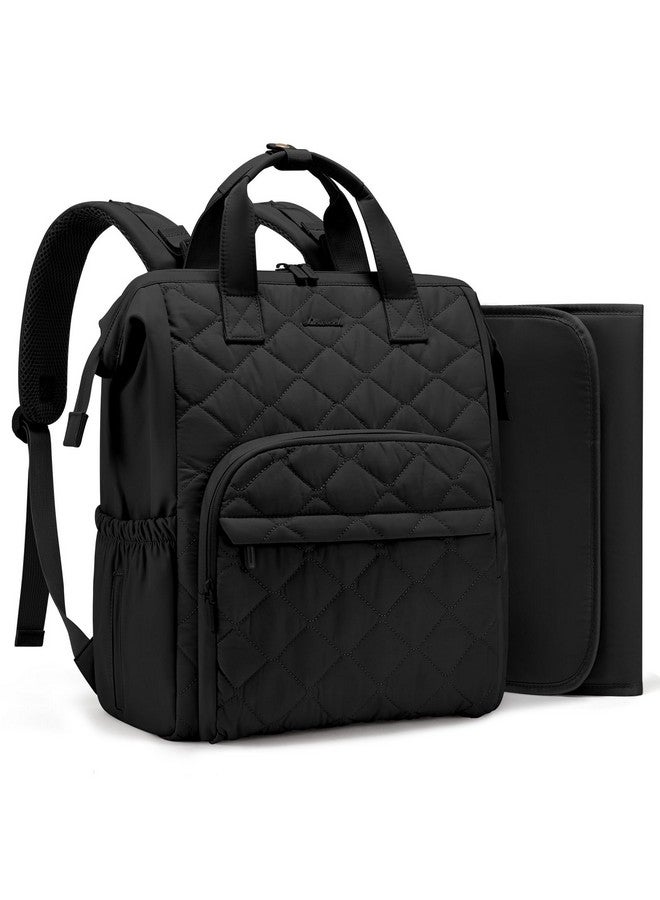 Lovevook حقيبة حفاضات صغيرة من لوفوك، حقيبة ميني للأطفال للبنات والأولاد مع وسادة تغيير، حقيبة حفاضات للأمهات والآباء مع مشابك عربة الأطفال، سوداء - Image 1