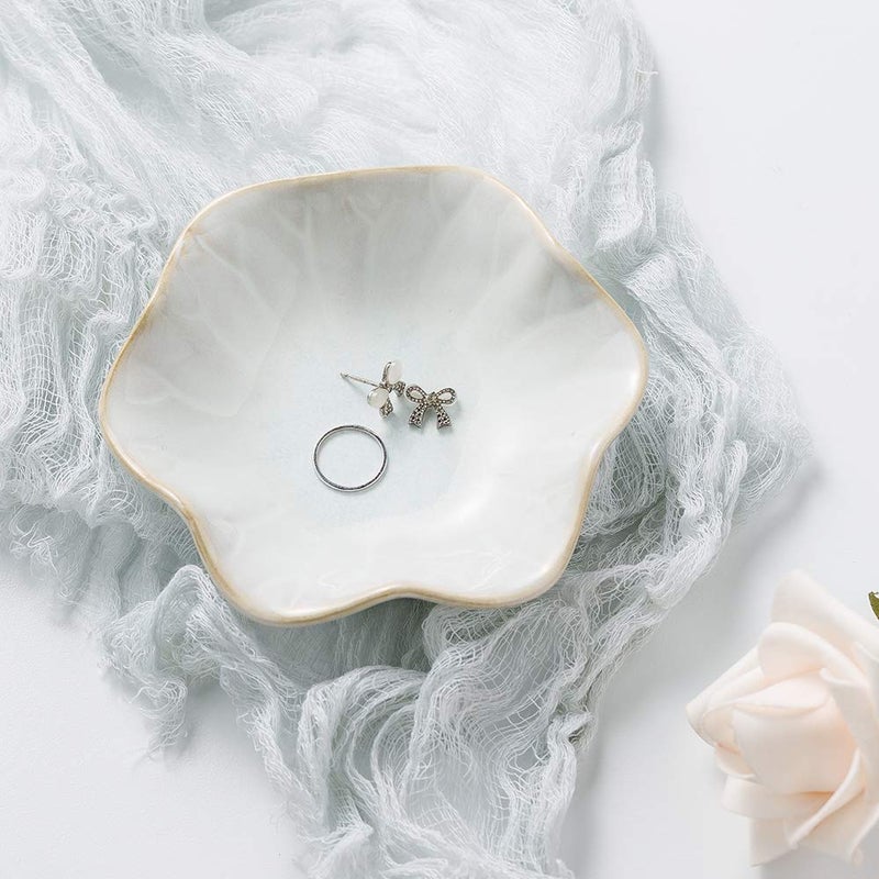 Mecaikru Ring Dish Tray, Jewelry Dish Holder, Key Bowl, Trinket Tray, Earring Holder, Decoration Plate for Women - Image 2
