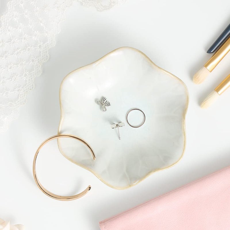 Mecaikru Ring Dish Tray, Jewelry Dish Holder, Key Bowl, Trinket Tray, Earring Holder, Decoration Plate for Women - Image 4