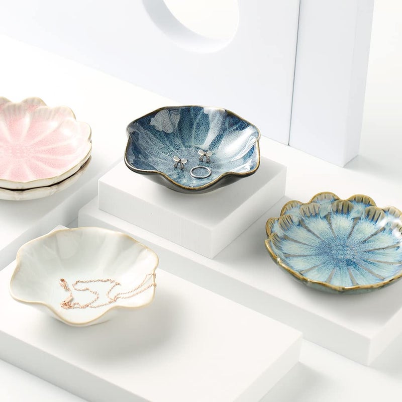 Mecaikru Ring Dish Tray, Jewelry Dish Holder, Key Bowl, Trinket Tray, Earring Holder, Decoration Plate for Women - Image 5
