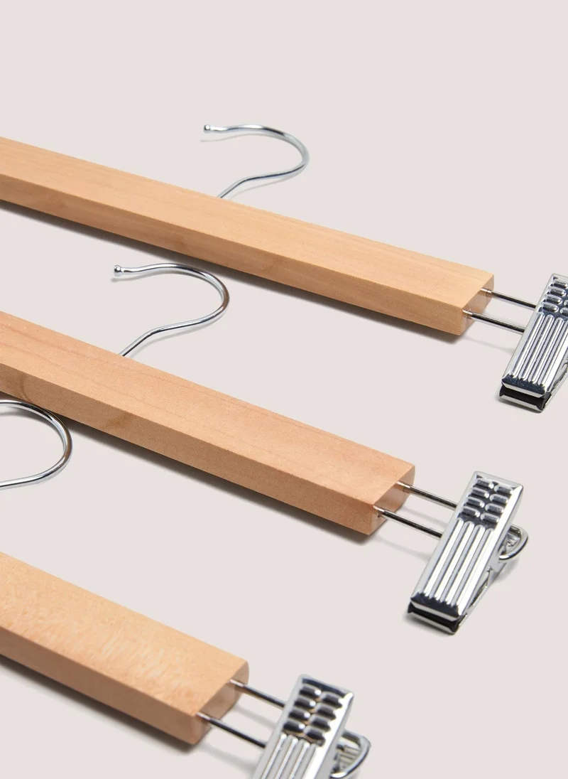 Matalan 3 Pack Wood Trouser Hangers